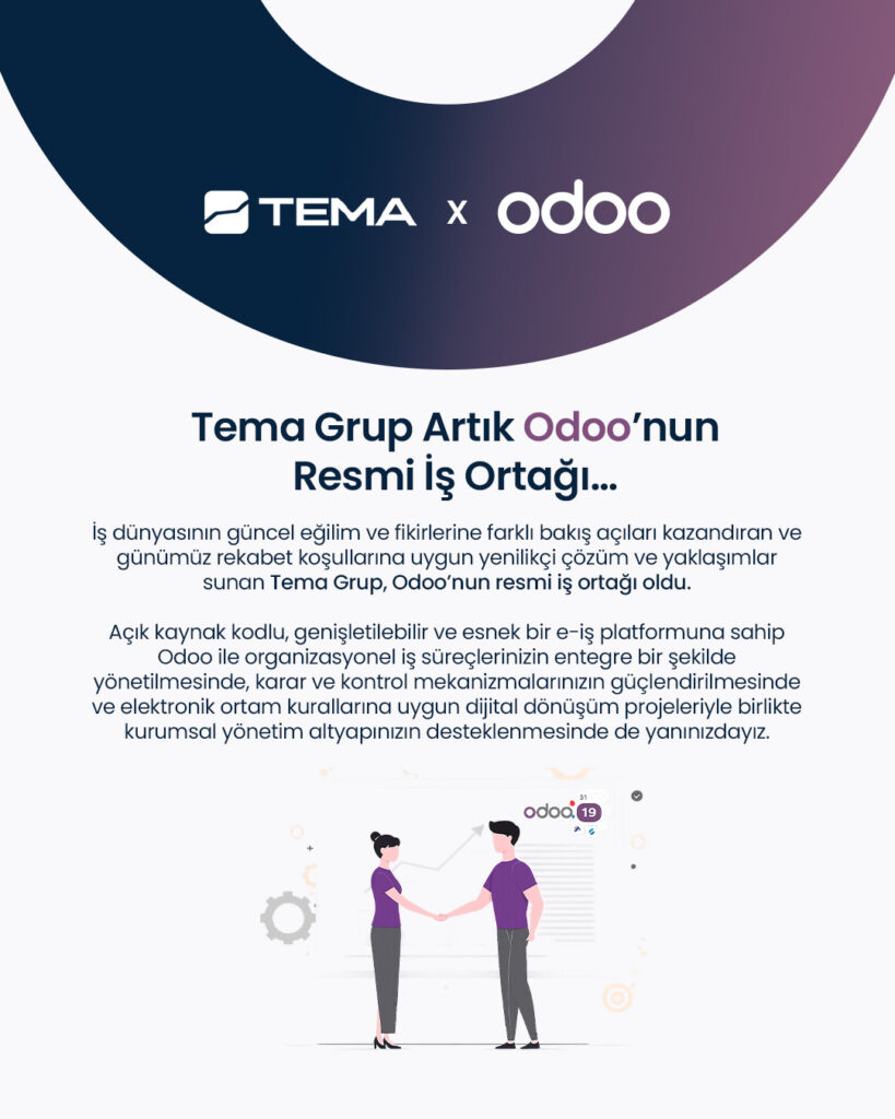 TEMA GRUP ARTIK ODOO’NUN RESMİ İŞ ORTAĞI…