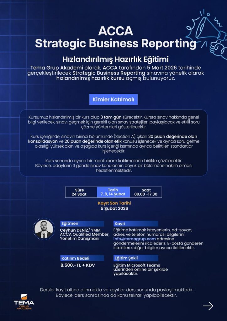 Tema Grup Akademi’den ACCA SBR Hızlandırılmış Hazırlık Kursu!